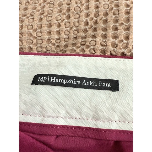 Talbots Pants Womens 14 Petite Red Burgundy Garnet Hampshire Ankle NEW - Picture 4 of 11